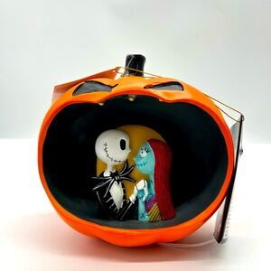 Nightmare before Christmas light up Jack and Sally pumpkin decor